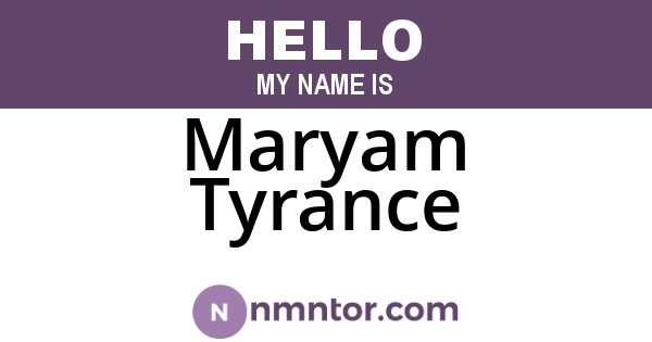 Maryam Tyrance
