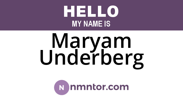 Maryam Underberg