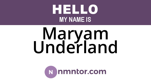 Maryam Underland