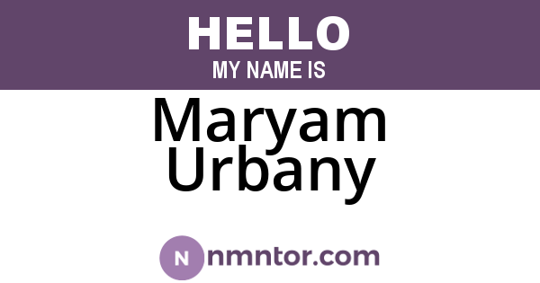 Maryam Urbany