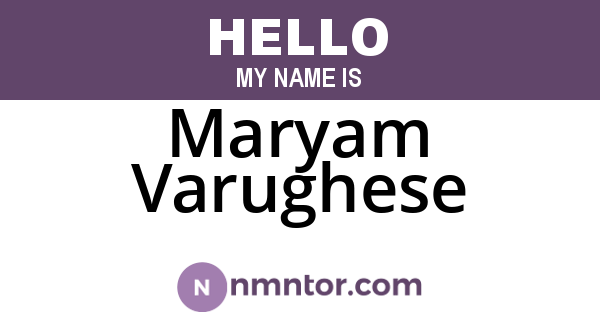 Maryam Varughese
