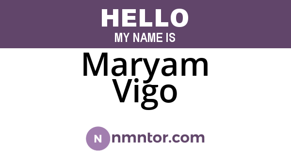 Maryam Vigo