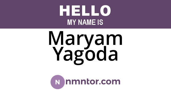 Maryam Yagoda