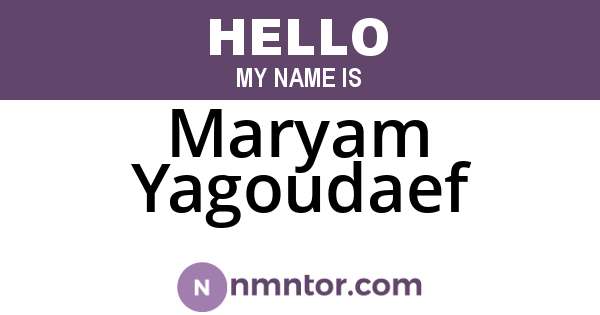 Maryam Yagoudaef