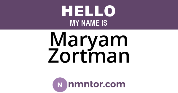 Maryam Zortman