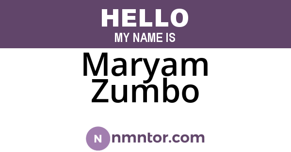 Maryam Zumbo