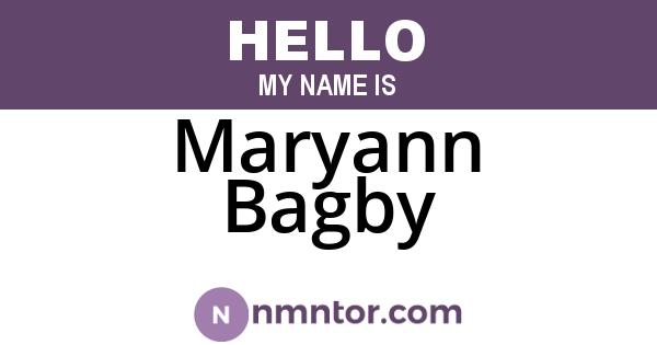 Maryann Bagby