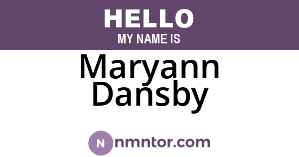 Maryann Dansby
