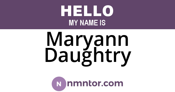 Maryann Daughtry