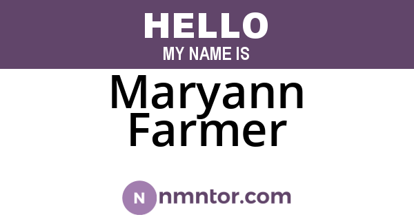 Maryann Farmer