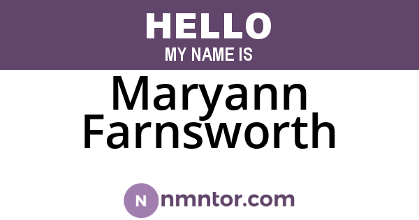 Maryann Farnsworth