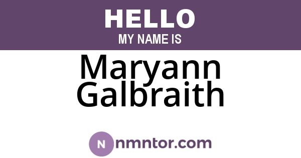 Maryann Galbraith