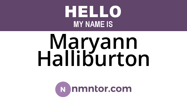 Maryann Halliburton