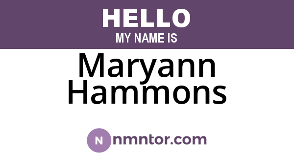 Maryann Hammons