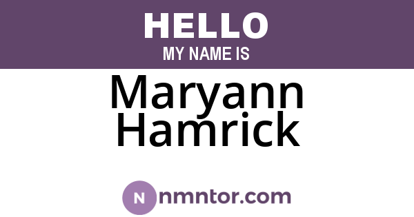Maryann Hamrick