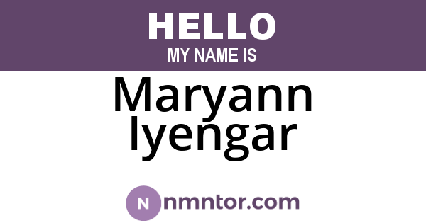 Maryann Iyengar