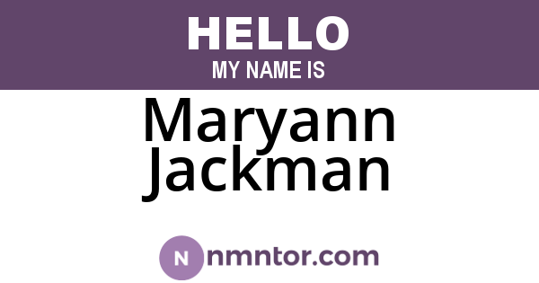 Maryann Jackman