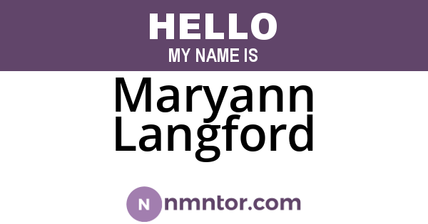 Maryann Langford