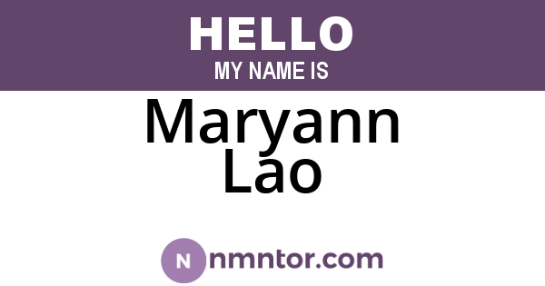 Maryann Lao