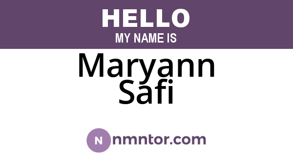 Maryann Safi