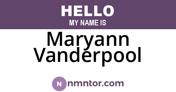 Maryann Vanderpool