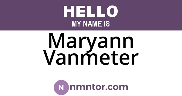 Maryann Vanmeter