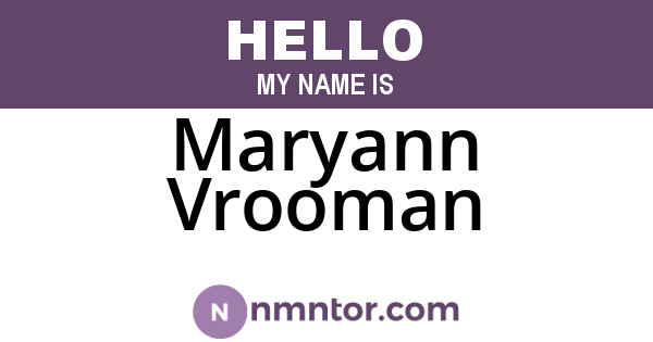 Maryann Vrooman