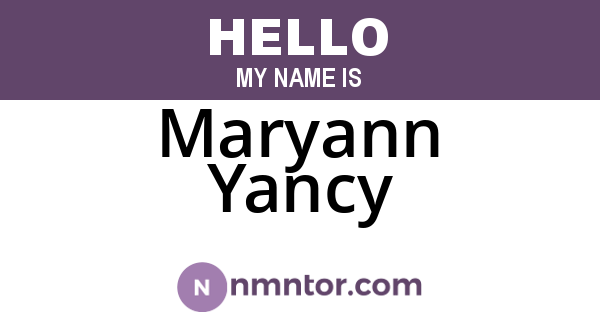 Maryann Yancy