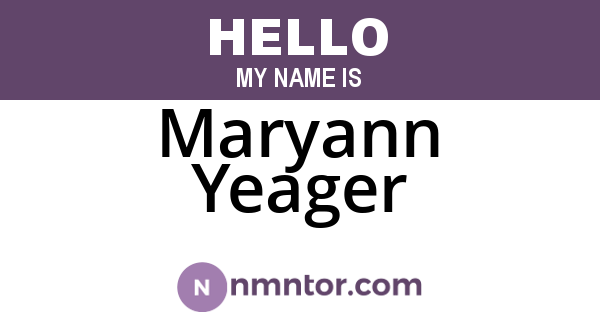 Maryann Yeager