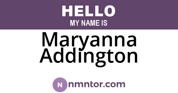 Maryanna Addington