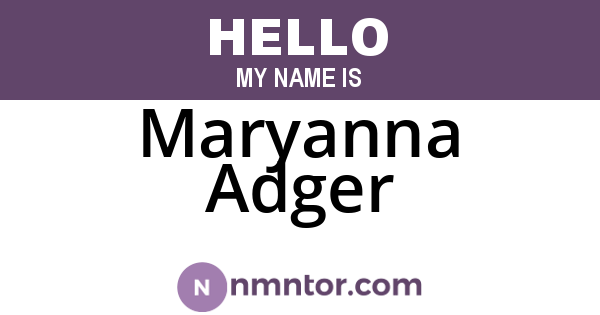 Maryanna Adger