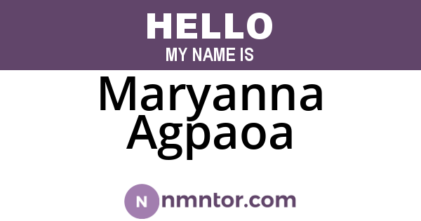 Maryanna Agpaoa
