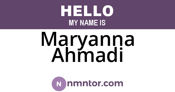 Maryanna Ahmadi