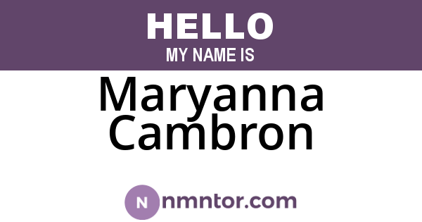Maryanna Cambron