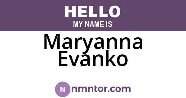 Maryanna Evanko