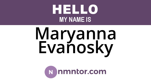 Maryanna Evanosky