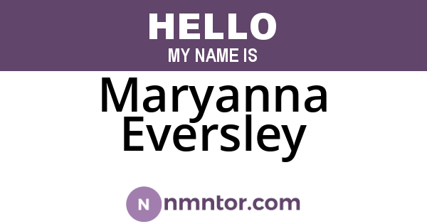 Maryanna Eversley