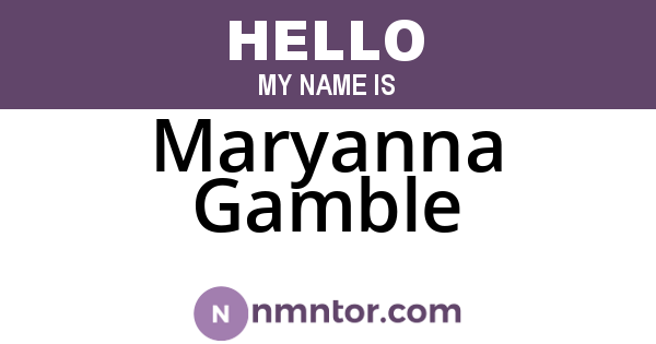 Maryanna Gamble