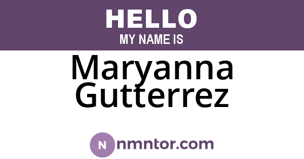Maryanna Gutterrez