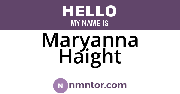 Maryanna Haight