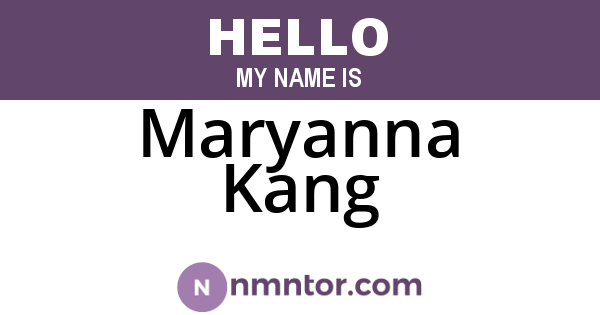 Maryanna Kang