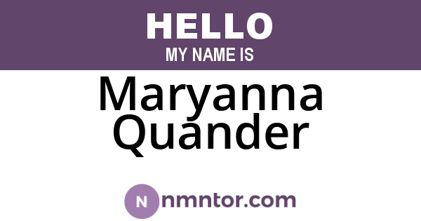 Maryanna Quander