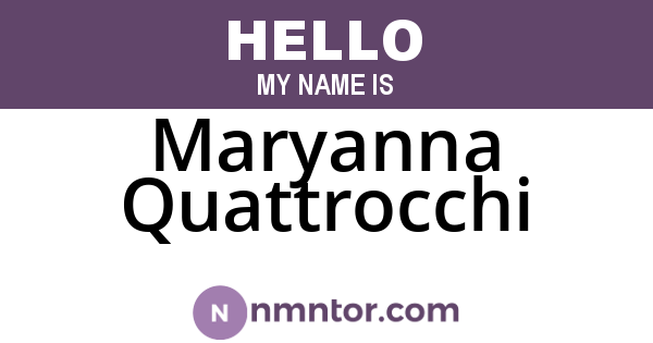 Maryanna Quattrocchi