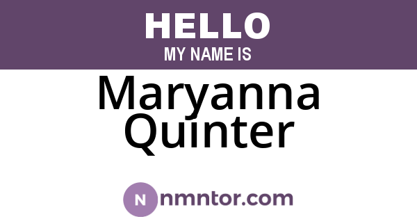 Maryanna Quinter