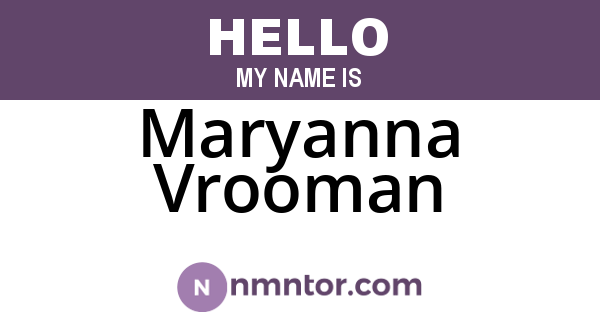 Maryanna Vrooman
