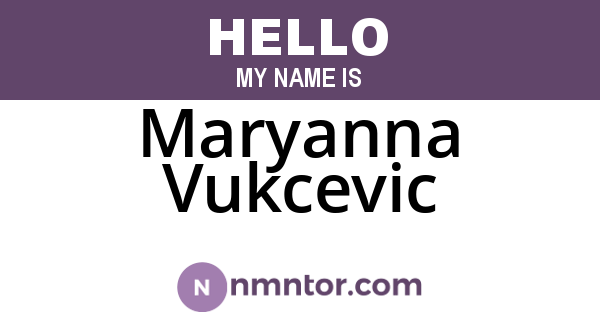 Maryanna Vukcevic