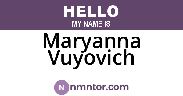 Maryanna Vuyovich