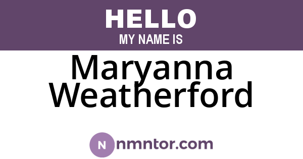 Maryanna Weatherford