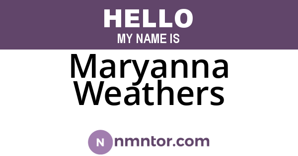 Maryanna Weathers
