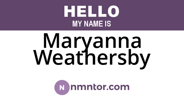 Maryanna Weathersby